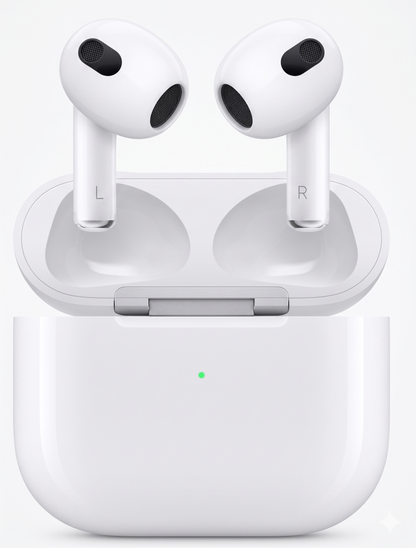 Airpods 3ra Generación – Bluetooth · 24h Batería · Carga Inalámbrica