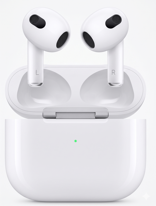 Airpods 3ra Generación – Bluetooth · 24h Batería · Carga Inalámbrica